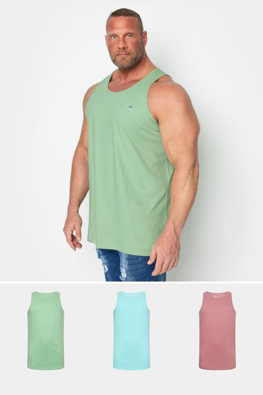 Men's  BadRhino Blue/Hemlock Green/Rose Pink 3 Pack Vests