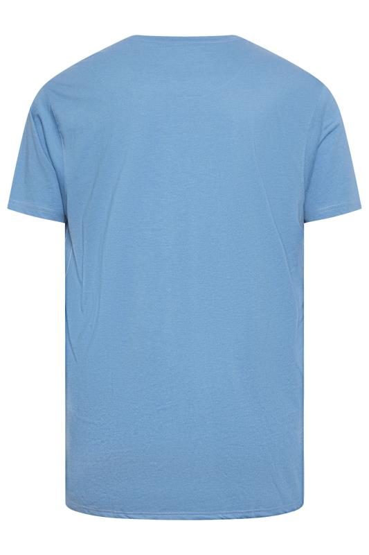 KAM Big & Tall Powder Blue Marl 'Long Beach' T-Shirt | BadRhino 3