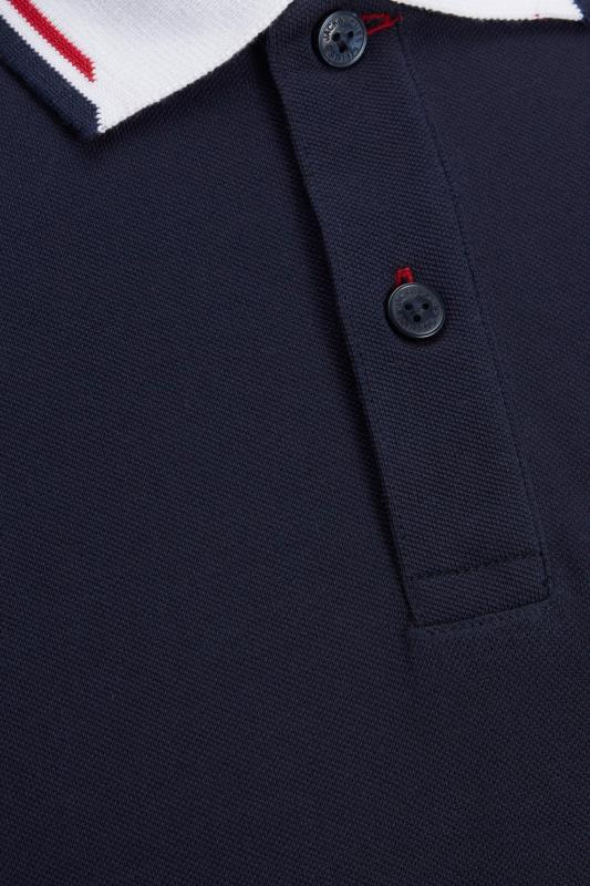 JACK & JONES Big & Tall Navy Blue Long Sleeve Polo Shirt | BadRhino 4