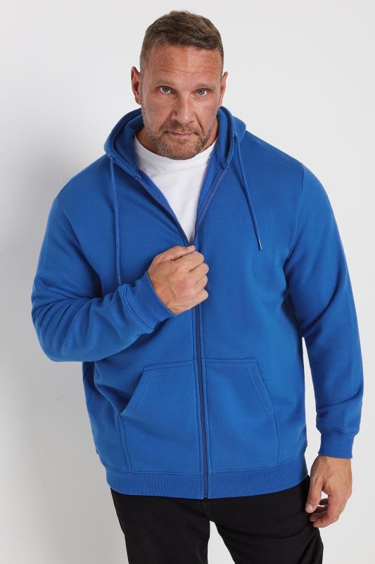 BadRhino Big & Tall Cobalt Blue Zip Through Hoodie | BadRhino 2