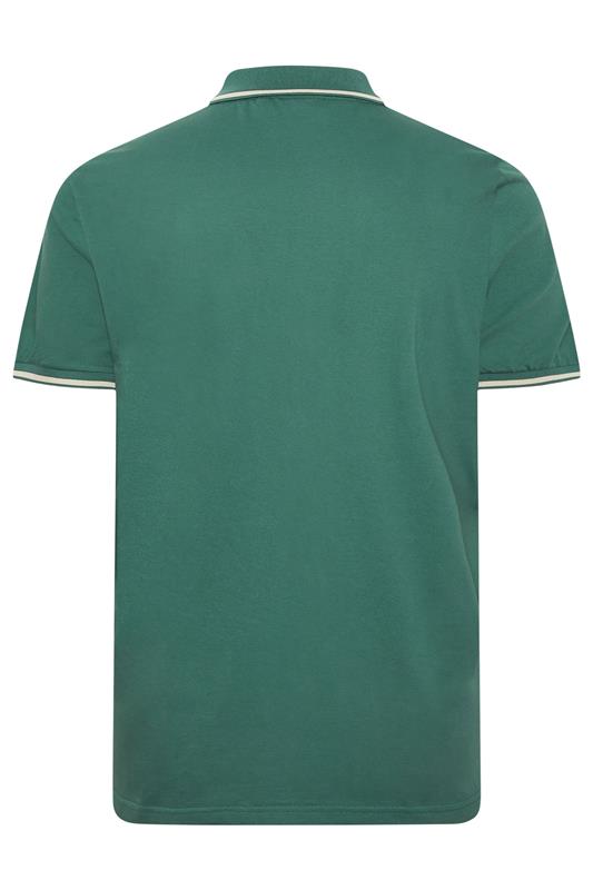 LYLE & SCOTT Big & Tall Everglade Green Tipped Polo Shirt | BadRhino 4