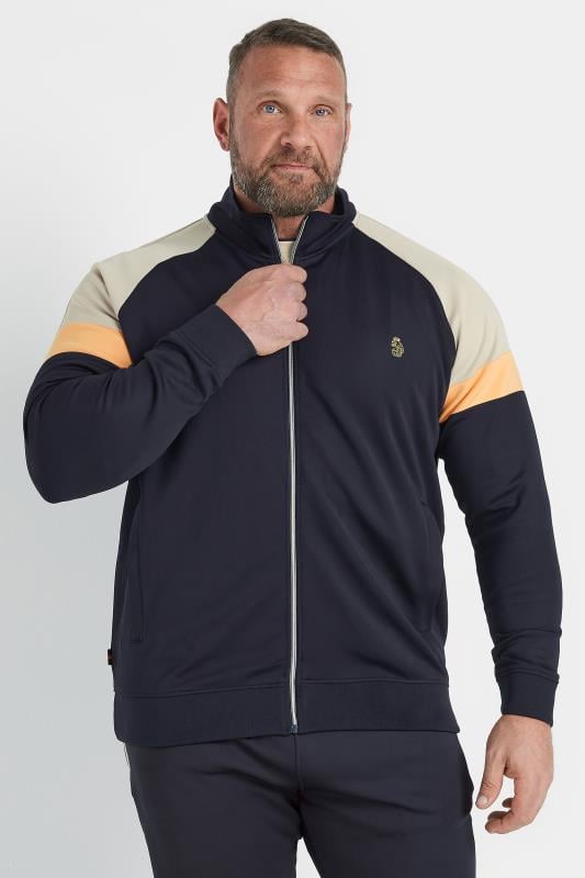 LUKE 1977 Big & Tall Navy Blue Track Jacket | BadRhino 1