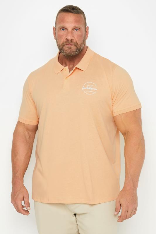 Men's  JACK & JONES Big & Tall Orange Short Sleeve Polo Shirt