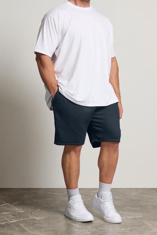 BadRhino Big & Tall Navy Blue Zip Pocket Jogger Shorts | BadRhino 1