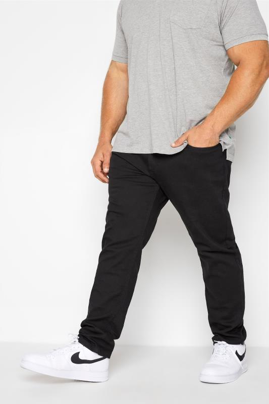 Men's Tapered D555 Big & Tall Black Tapered Stretch Jeans