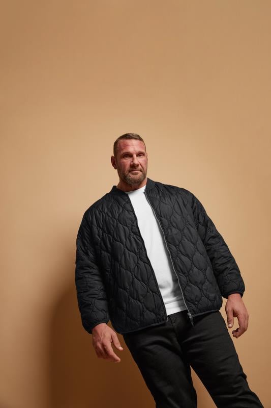 JACK & JONES Big & Tall Black Waterproof Quilted Jacket | BadRhino 1