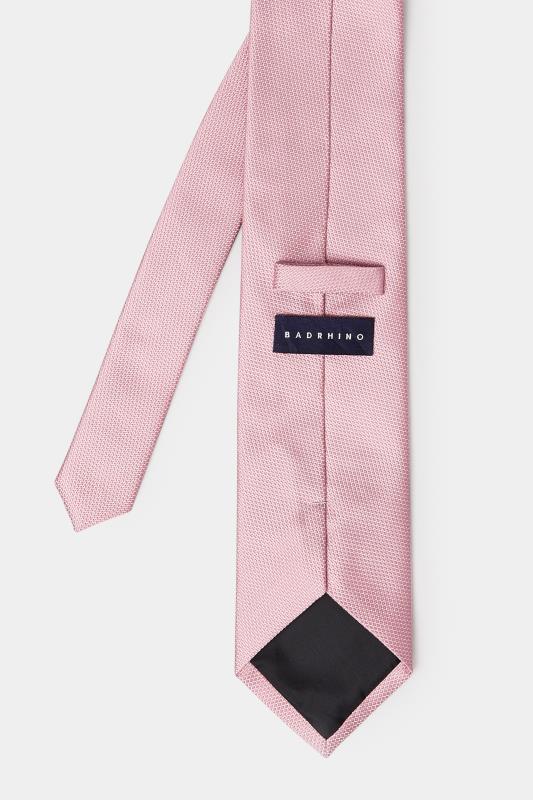 BadRhino Pink Plain Textured Tie | BadRhino 3