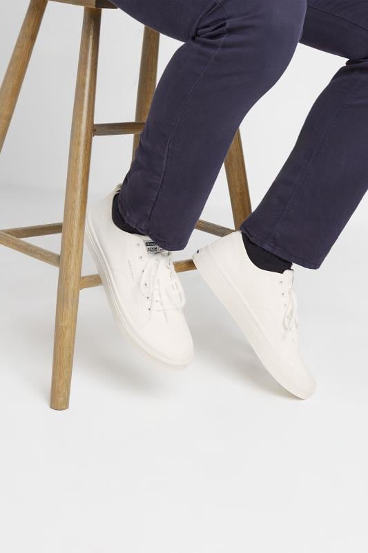 JACK & JONES White Faux Leather Sneakers | BadRhino 1