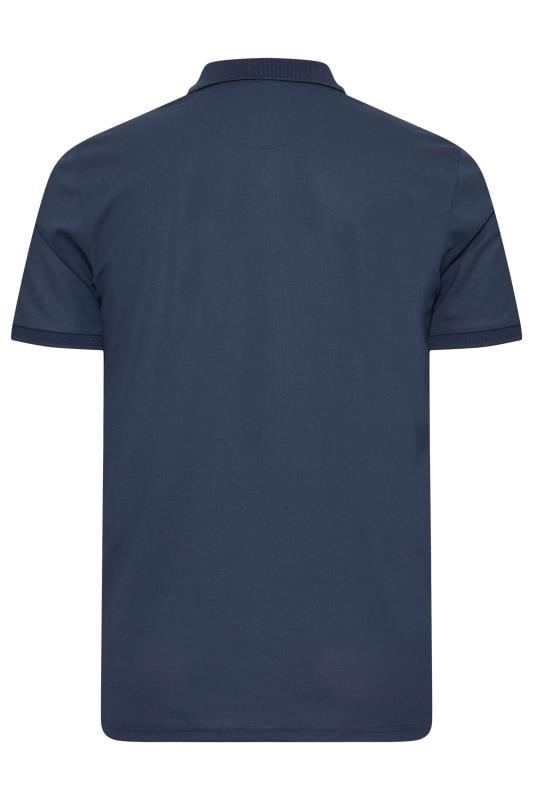 BadRhino Big & Tall Navy Blue Pique Golf Polo Shirt | BadRhino 3