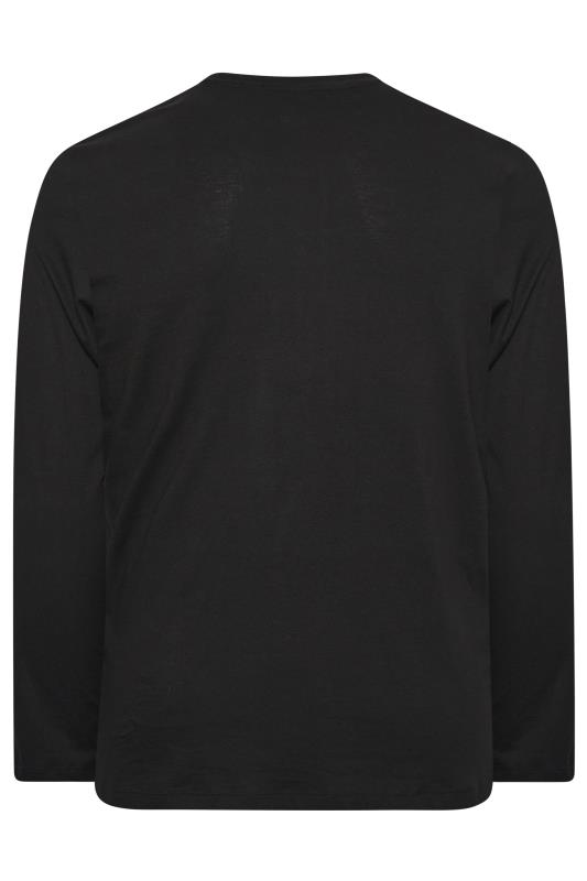 JACK & JONES Big & Tall Big & Tall Black Printed Long Sleeve T-Shirt | BadRhino 4
