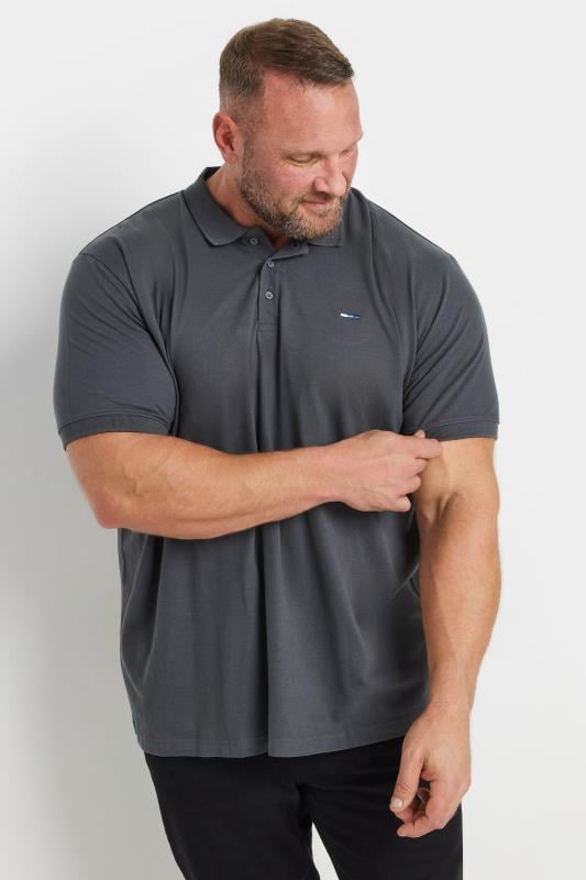 Men's  BadRhino Big & Tall Charcoal Grey Core Polo Shirt