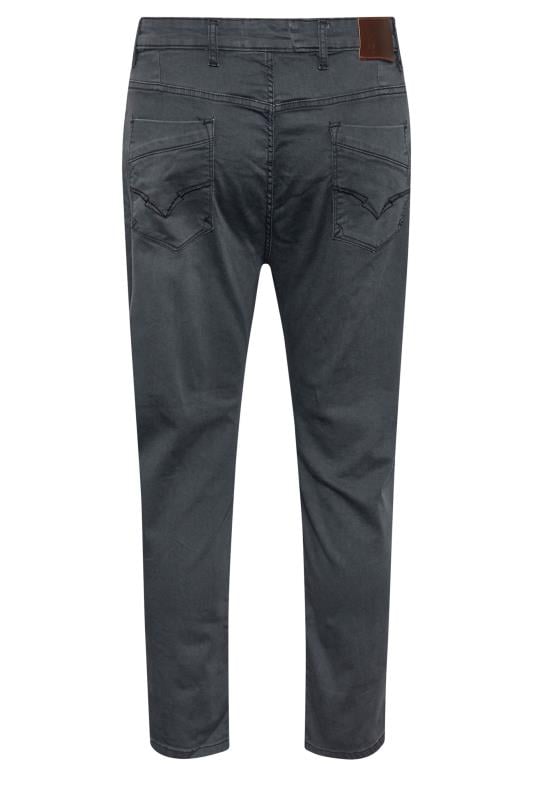 KAM Big & Tall Charcoal Grey Soft Stretch Denim Jeans | BadRhino 2