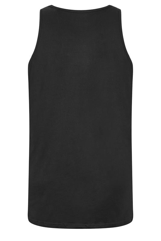 BadRhino Big & Tall 5 Pack Black Extra Long Plain Vest Top | BadRhino 7