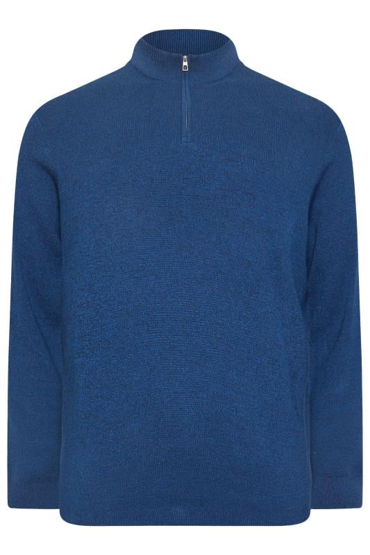 BadRhino Big & Tall Blue Milano Quarter Zip Jumper | BadRhino 4