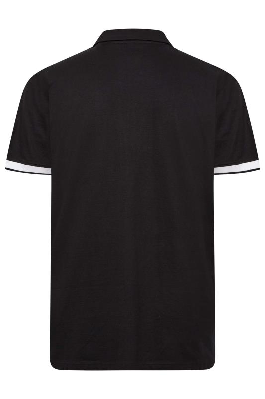 BadRhino Mens Big & Tall Black Jersey Zip Polo Shirt | BadRhino