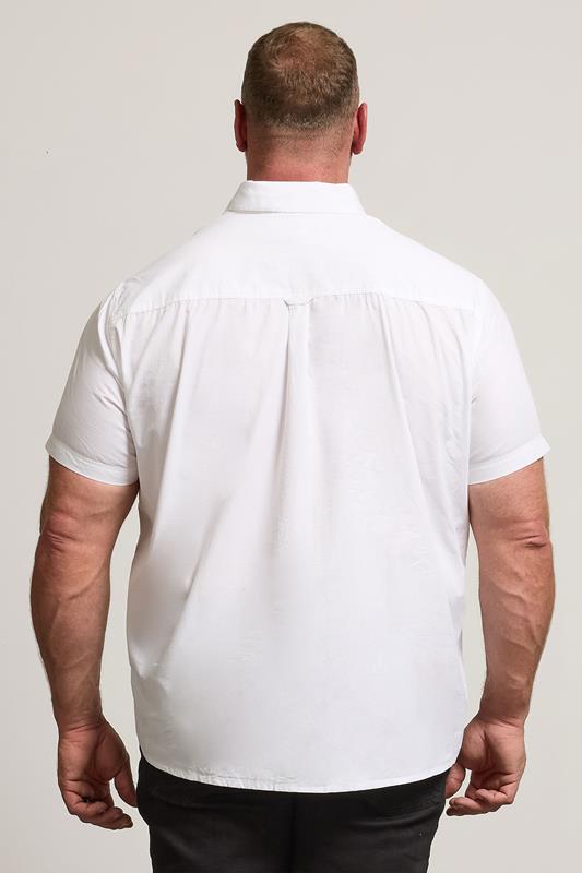 BadRhino Big & Tall White Poplin Short Sleeve Shirt | BadRhino 3