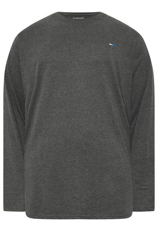 BadRhino Big & Tall Charcoal Grey Extra Long Long Sleeve T-Shirt