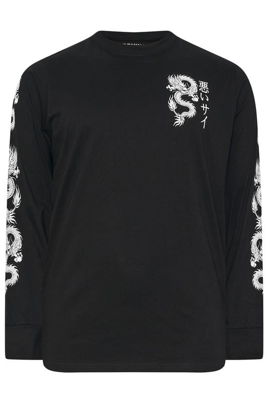 Men's  BadRhino Big & Tall Black Long Sleeve Dragon Graphic T-shirt