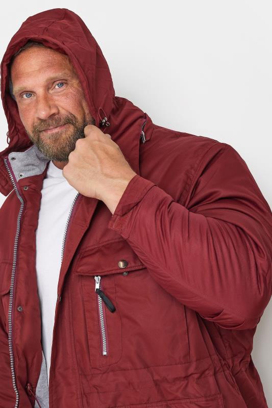 BadRhino Big & Tall Red Fleece Lined Hooded Coat | BadRhino 2