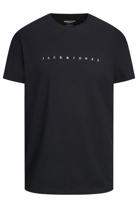JACK & JONES Big & Tall Black Slogan Short Sleeve T-Shirt | BadRhino 2