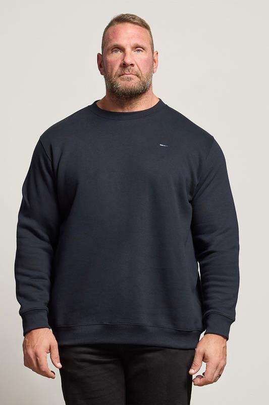 BadRhino Big & Tall Navy Blue Crew Neck Sweatshirt | BadRhino 1