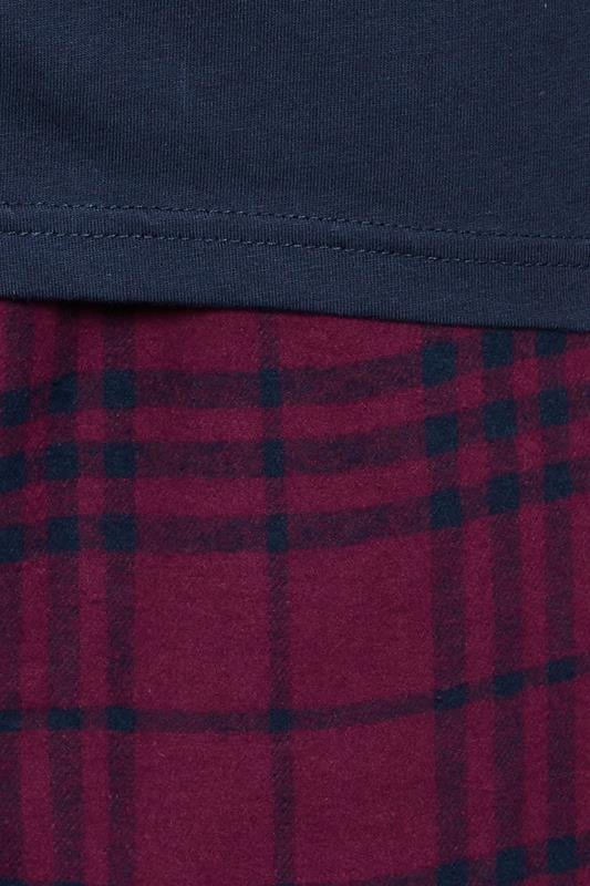 BadRhino Big & Tall Navy Blue Check Pyjama Set | BadRhino 4
