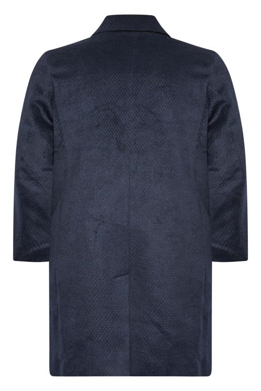 BadRhino Big & Tall Navy Blue Single Breasted Coat | BadRhino 5