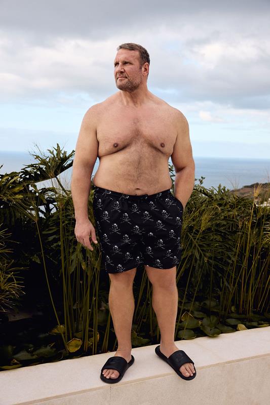  BadRhino Big & Tall Black Skull Swim Shorts