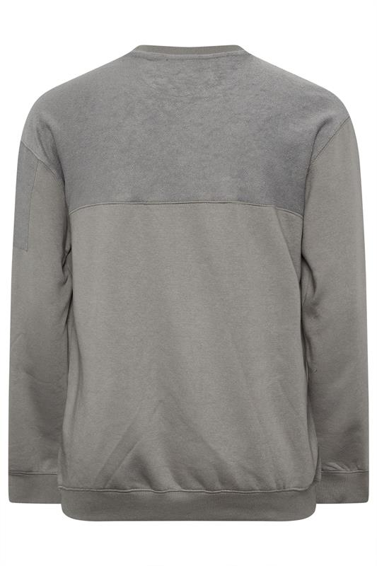 FIRETRAP Big & Tall Grey Olsen Sweatshirt | BadRhino 2