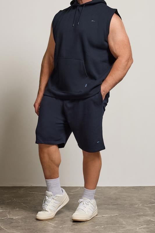 Men's Jogger Shorts BadRhino Big & Tall Navy Blue Essential Jogger Shorts