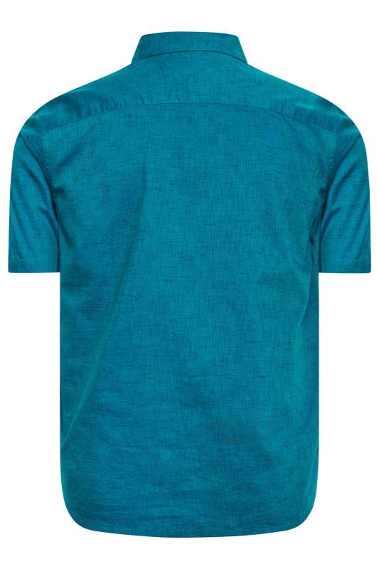 BadRhino Big & Tall Teal Blue Marl Short Sleeve Shirt | BadRhino 4