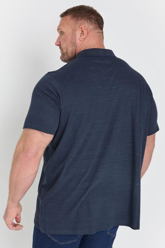 BadRhino Big & Tall Navy Blue Marl Polo Shirt | BadRhino 3