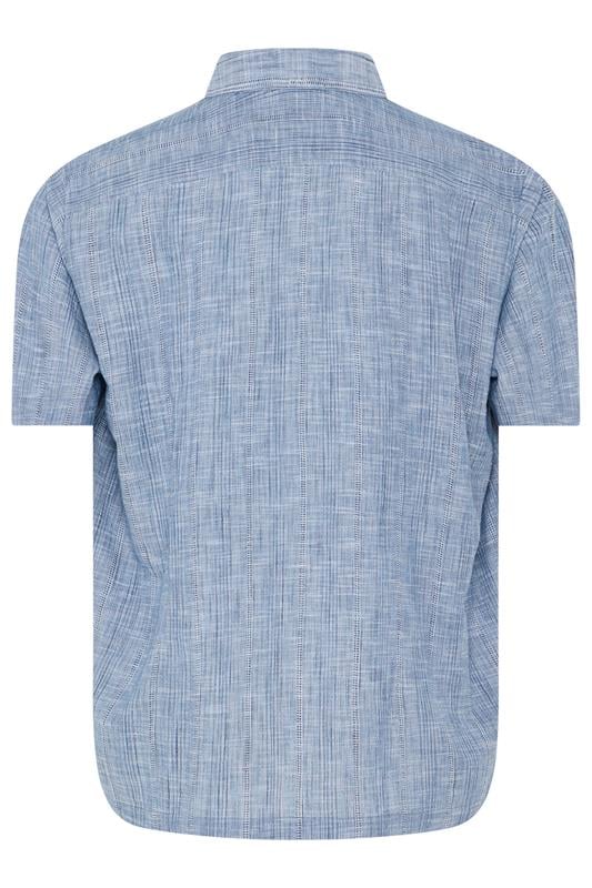 BadRhino Big & Tall Blue Textured Stripe Shirt 7