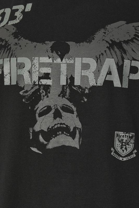 FIRETRAP Big & Tall Black Hawke Print T-Shirt | BadRhino 3