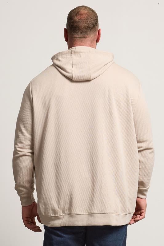 BadRhino Big & Tall Natural Brown Diamond Quilted Zip Through Hoodie | BadRhino 3