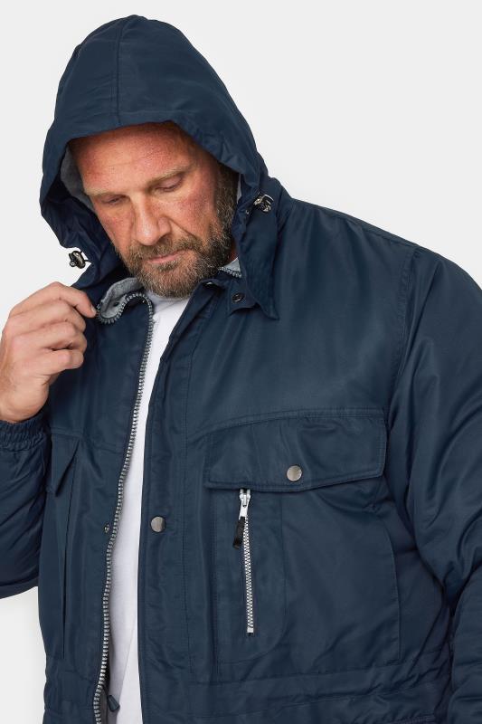 Men's  BadRhino Big & Tall Navy Blue Fleece Lined Hooded Coat