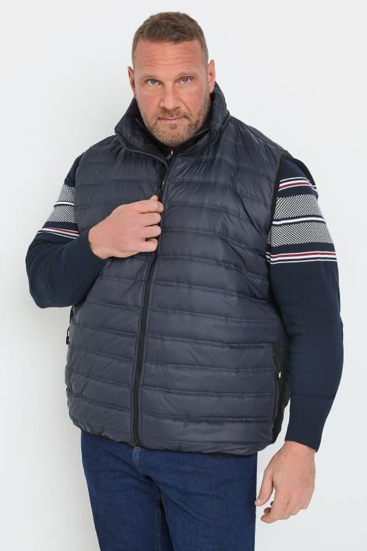 KAM Big & Tall Navy Blue Quilted Gilet | BadRhino 2