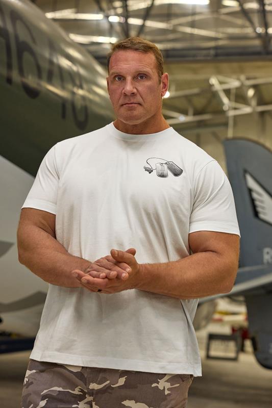 Men's  BadRhino Big & Tall Off-White Military Dog Tag Graphic T-Shirt