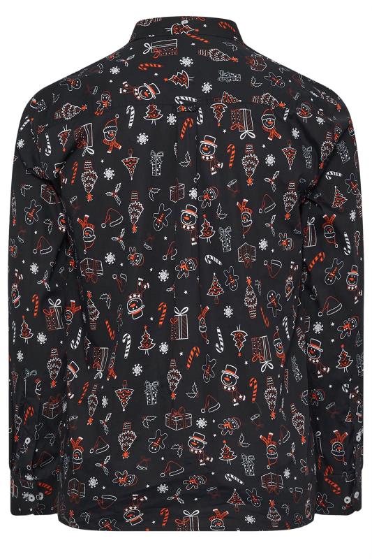 BadRhino Big & Tall Black Christmas Print Shirt | BadRhino 6