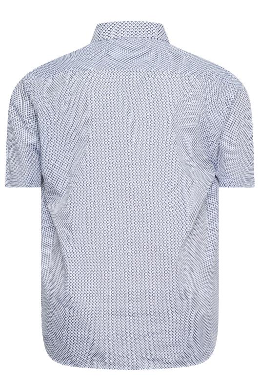 KAM Big & Tall Blue Geometric Print Short Sleeve Shirt | BadRhino 4