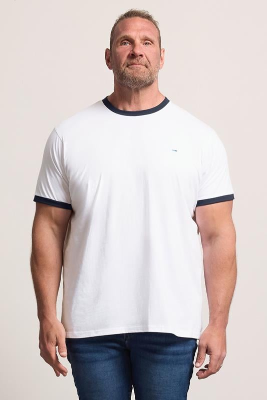 BadRhino Big & Tall White Ringer T-Shirt
