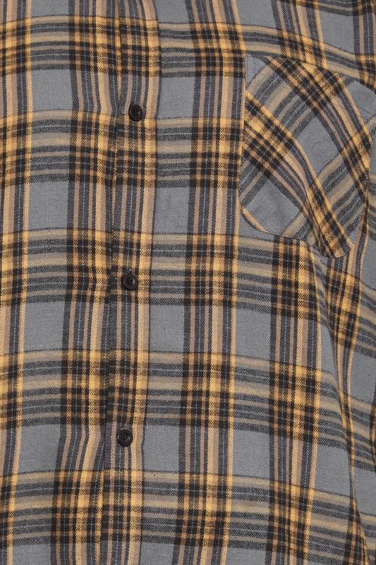 BadRhino Big & Tall Grey Brushed Check Long Sleeve Shirt | BadRhino 5