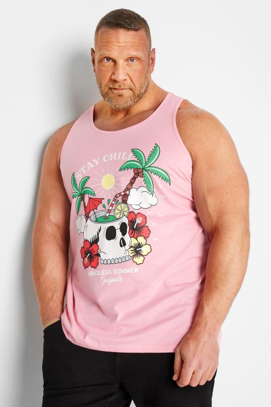 Men's  BadRhino Big & Tall Pink 'Stay Chill' Print Vest