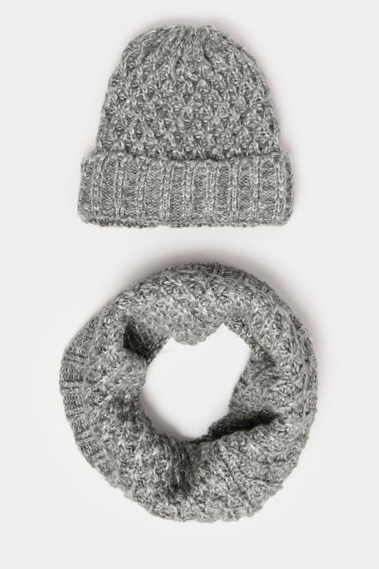 BadRhino Grey Knitted Snood & Beanie Set | BadRhino 2