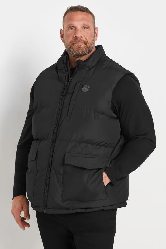 Men's  BadRhino Big & Tall Black Zip Through Gilet