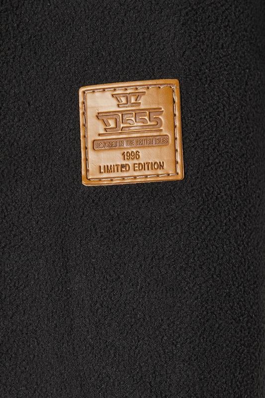 D555 Big & Tall Black Zip Through Fleece Jacket | BadRhino 3