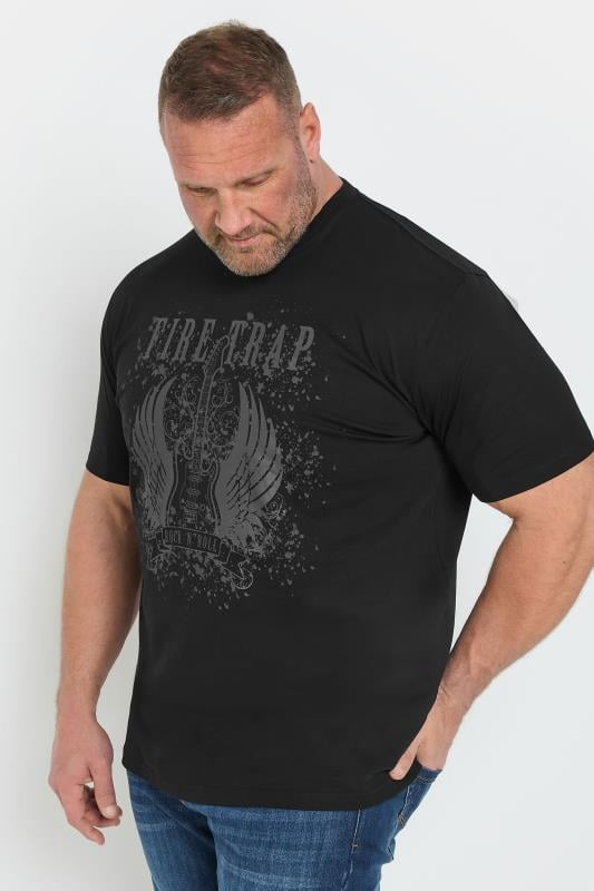 Men's  FIRETRAP Big & Tall Black Adams Print T-Shirt