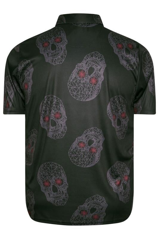 BadRhino Golf Big & Tall Black Skull Print Polo Shirt | BadRhino 4