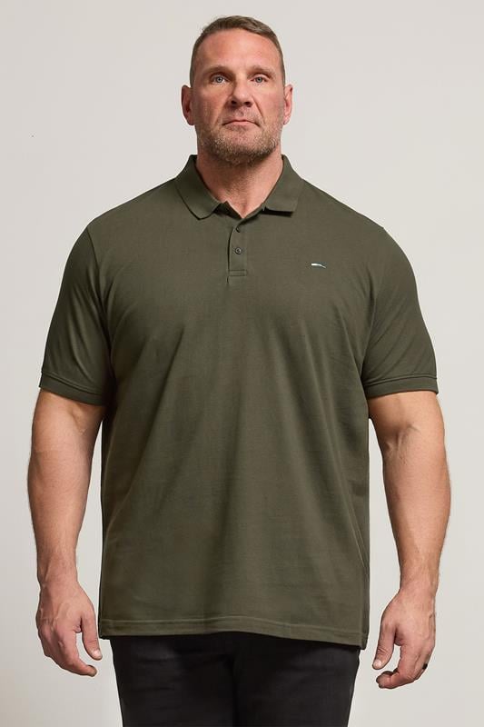 Men's  BadRhino Big & Tall Khaki Green Core Polo Shirt