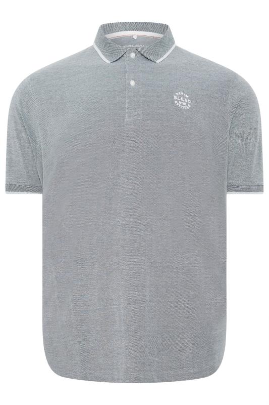 BLEND Big & Tall Light Grey Logo Polo Shirt | BadRhino 1